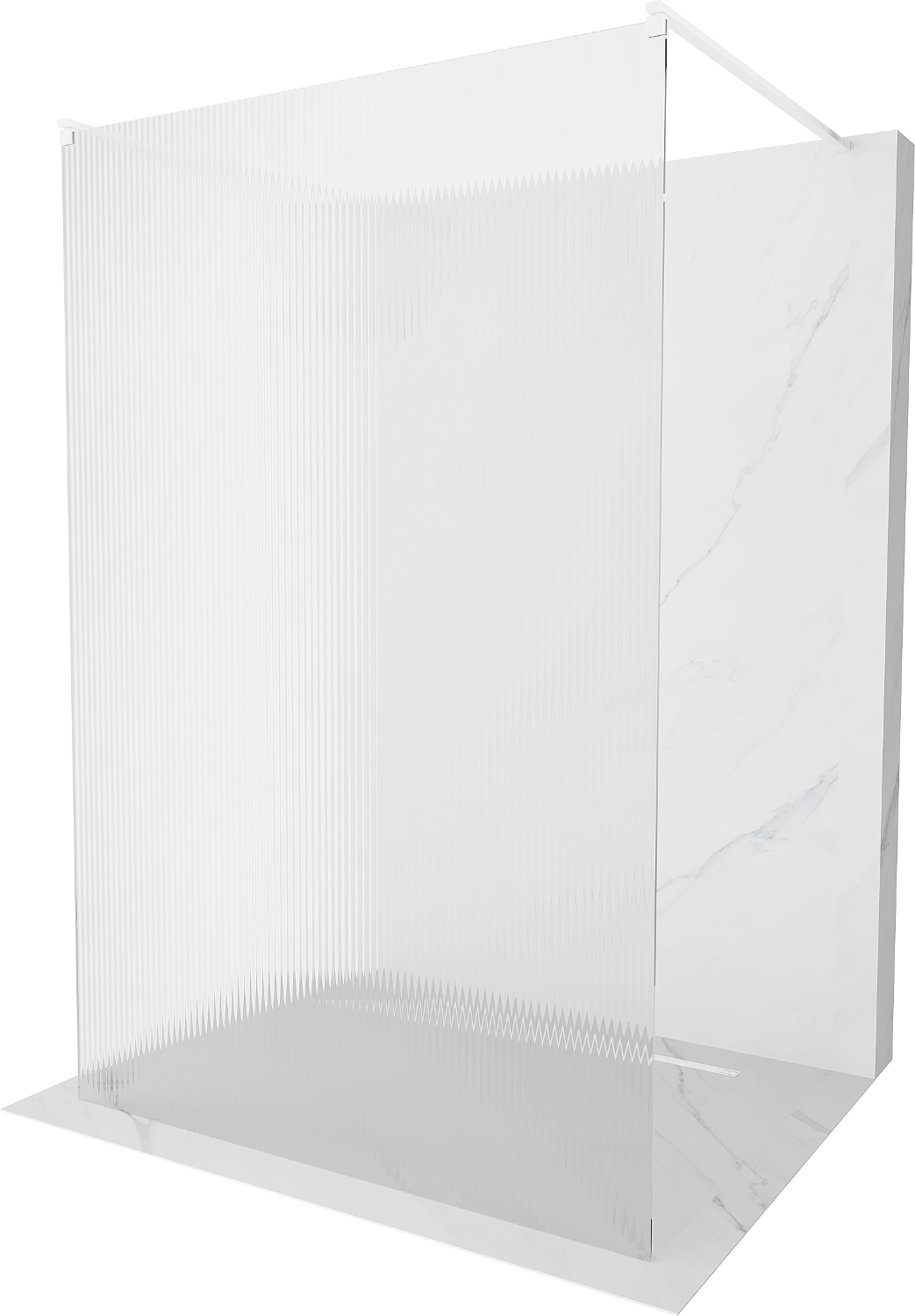 Mexen Kioto volně stojící sprchová zástěna 110 x 200 cm, proužky 8 mm, Bílá - 800-110-002-20-09