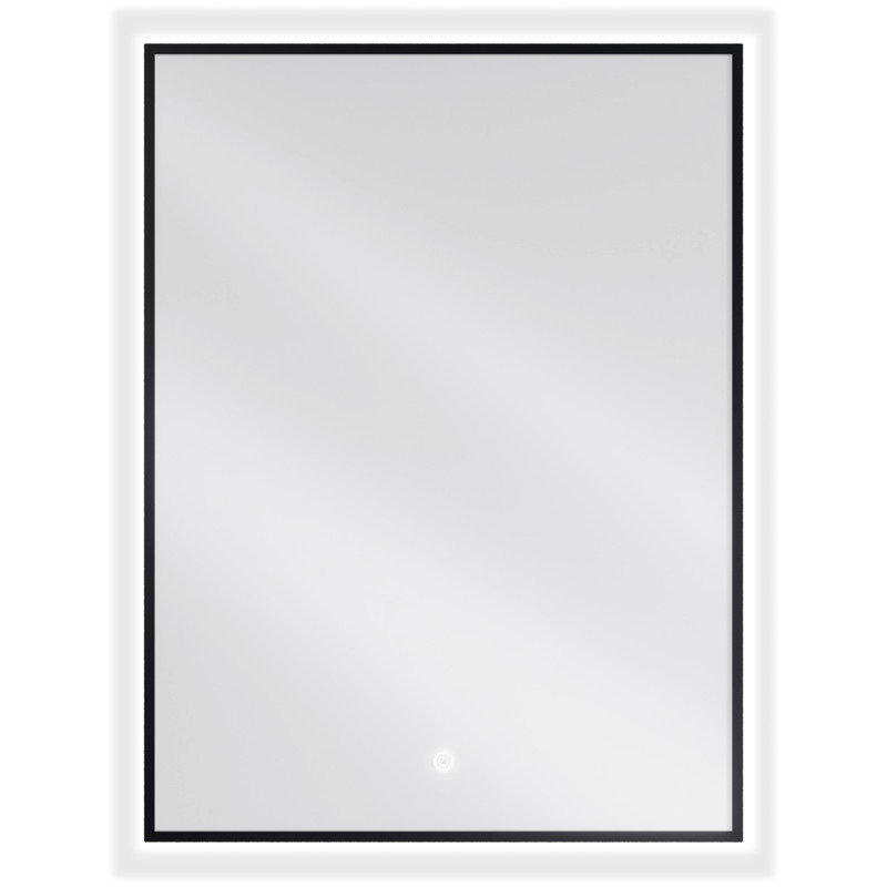 Mexen Erma podsvícené koupelnové zrcadlo 60 x 80 cm, LED 6000K, ventilátor, Černá rama - 9814-060-080-611-70