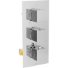 Mexen Cube termostatická vanovo-sprchová baterie 3 cestná, Chromovaná - 77503-00