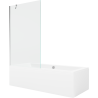 Mexen Cube obdélníková vana 170 x 80 cm s pláštěm 1-křídlovou zástěnou 100 cm, Průhledné, Chromovaná - 550517080X9510000001