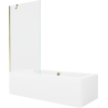 Mexen Cube obdélníková vana 180 x 80 cm s pláštěm 1-křídlovou zástěnou 90 cm, Průhledné, zlatá - 550518080X9509000050