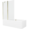 Mexen Cube obdélníková vana 180 x 80 cm s pláštěm 1-křídlovou zástěnou 120 cm, Průhledné, zlatá - 550518080X9412115000
