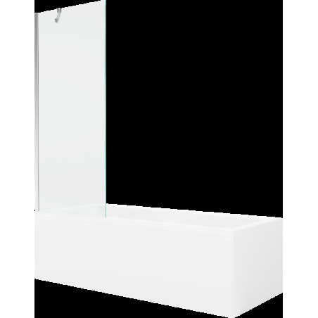 Mexen Cubik obdélníková vana 150 x 70 cm s pláštěm 1-křídlovou zástěnou 70 cm, Průhledné, Chromovaná - 550315070X9507000001