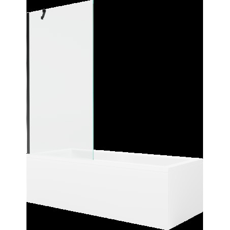 Mexen Cubik obdélníková vana 150 x 70 cm s pláštěm 1-křídlovou zástěnou 90 cm, Průhledné, Černá - 550315070X9509000070