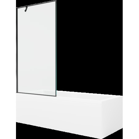 Mexen Cubik obdélníková vana 160 x 70 cm s pláštěm 1-křídlovou zástěnou 90 cm, Černý vzor - 550316070X9509007070