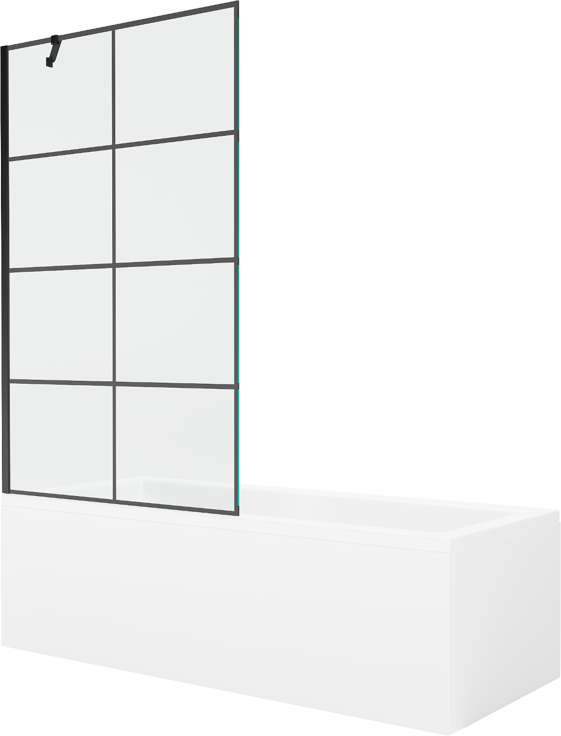 Mexen Cubik obdélníková vana 160 x 70 cm s pláštěm 1-křídlovou zástěnou 100 cm, Černý vzor - 550316070X9510007077
