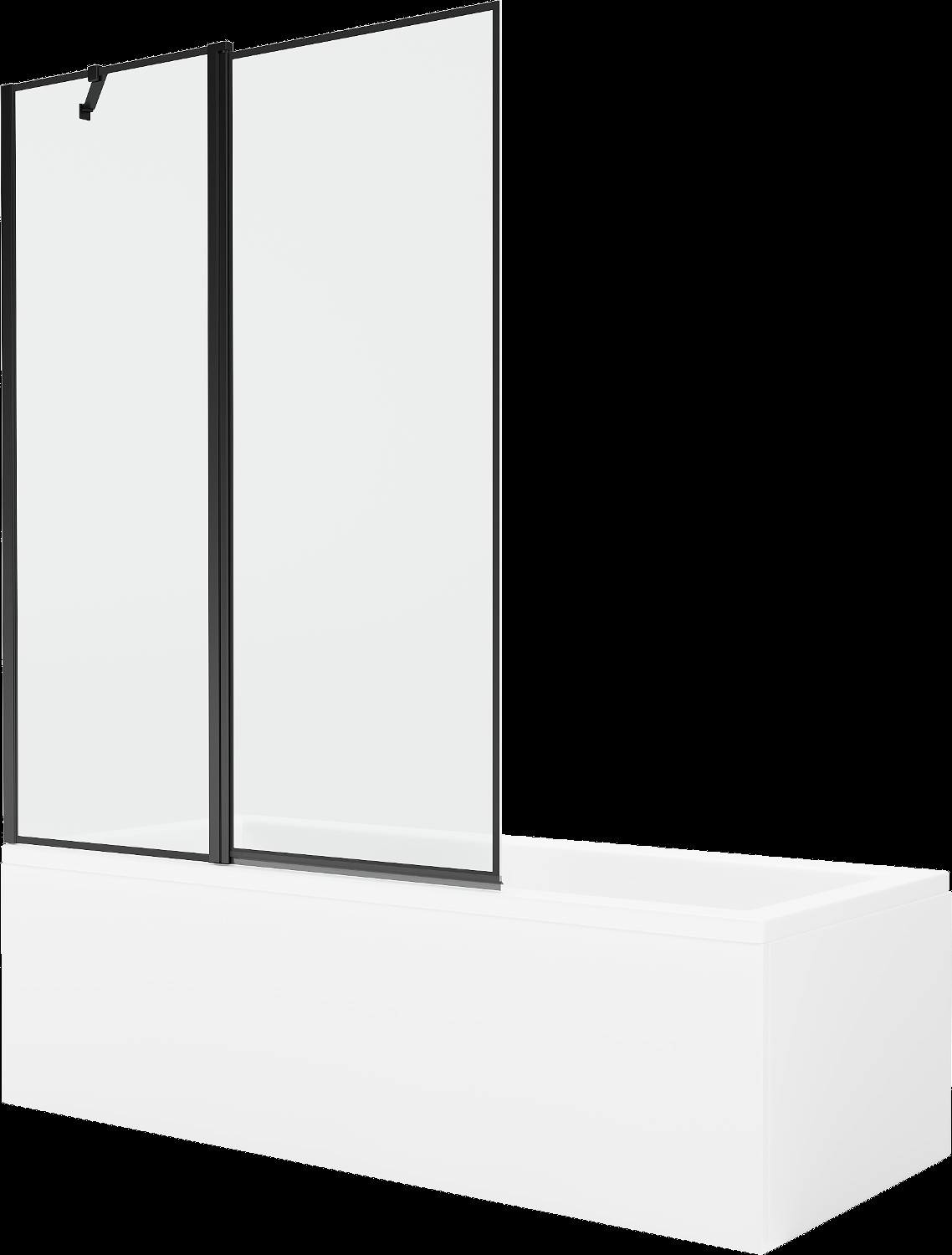 Mexen Cubik obdélníková vana 150 x 70 cm s pláštěm 1-křídlovou zástěnou 120 cm, Černý vzor - 550315070X9412117070