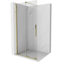 Mexen Velar posuvná sprchová zástěna Walk-in 70 x 200 cm, transparentní 8 mm, zlatá - 871-070-000-03-50