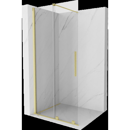 Mexen Velar sprchová stěna posuvná Walk-in 85 x 200 cm, transparentní 8 mm, zlatý kartáčovaný - 871-085-000-03-55