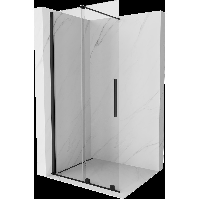 Mexen Velar posuvná sprchová stěna Walk-in 70 x 200 cm, transparentní 8 mm, černá - 871-070-000-03-70