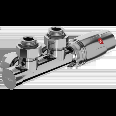 Mexen G00 termostatická rohová sada, Duplex, DN50, chrom - W907-900-01