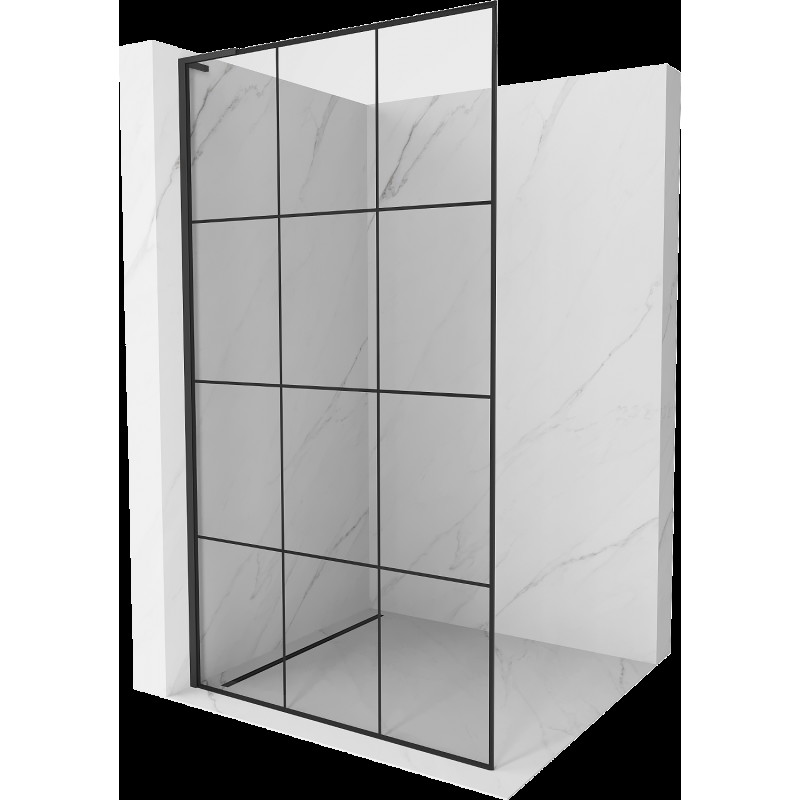 Mexen Kioto L sprchová stěna Walk-in 100 x 200 cm, černý vzor, černá - 800-100-103-70-77