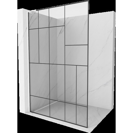 Mexen Kioto L sprchová stěna Walk-in 80 x 200 cm, černý vzor, bílá - 800-080-103-20-78