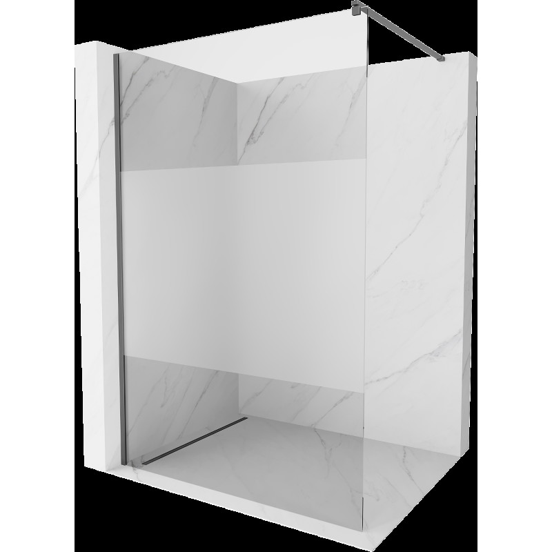 Mexen Kioto sprchová stěna Walk-in 90 x 200 cm, transparentní/matné 8 mm, gun metal - 800-090-101-95-35