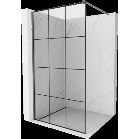 Mexen Kioto sprchová zástěna Walk-in 100 x 200 cm, černý vzor 8 mm, gun metal - 800-100-101-95-77