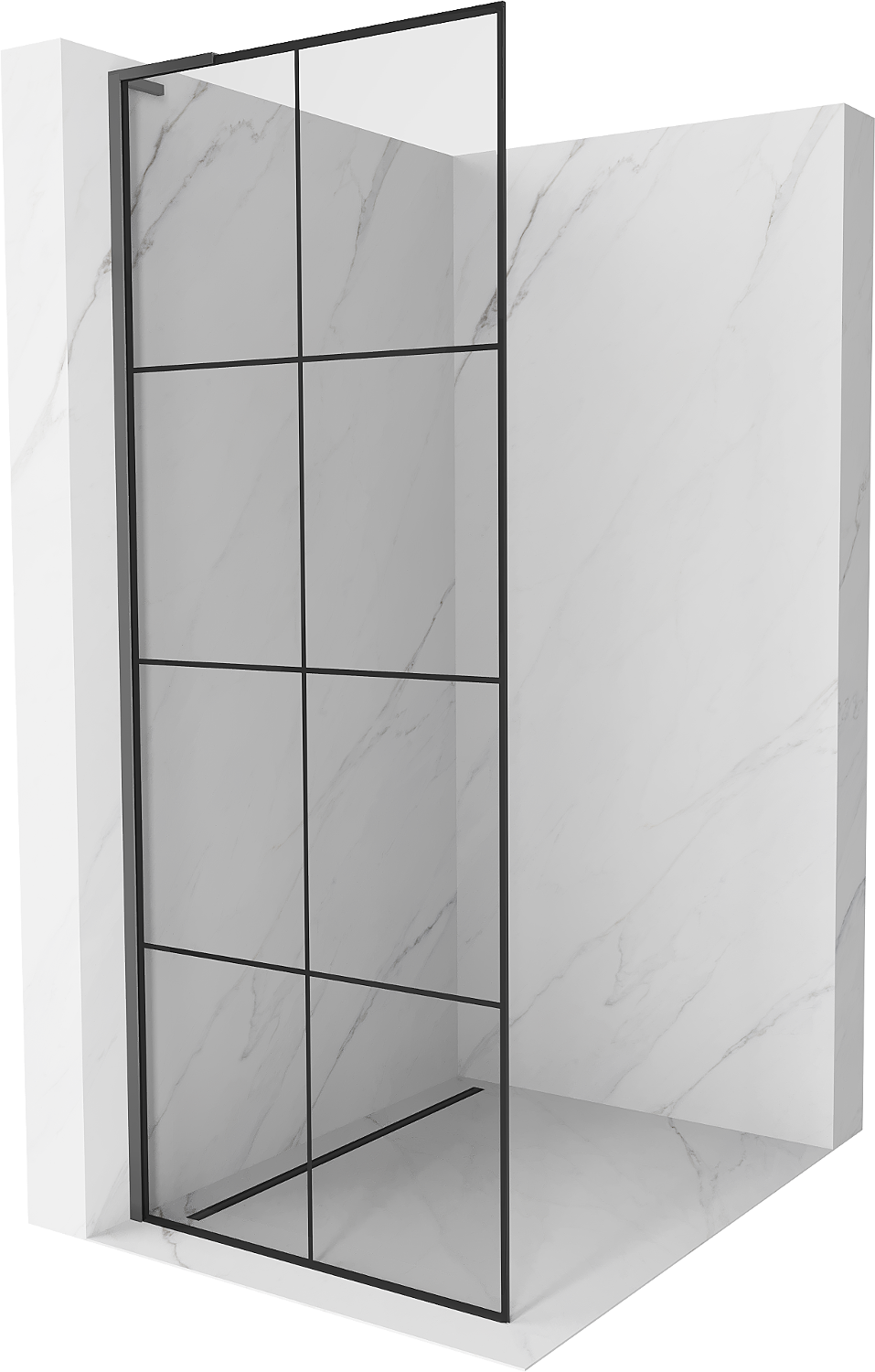 Mexen Kioto L sprchová stěna Walk-in 80 x 200 cm, černý vzor, gun metal - 800-080-103-95-77