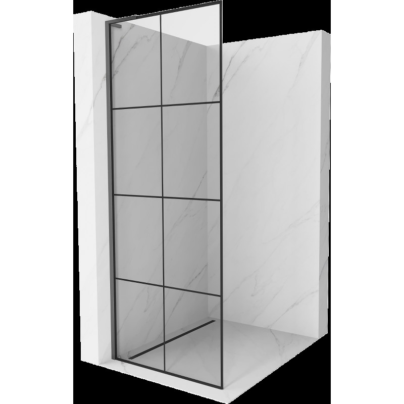 Mexen Kioto L sprchová stěna Walk-in 90 x 200 cm, černý vzor, gun metal - 800-090-103-95-77