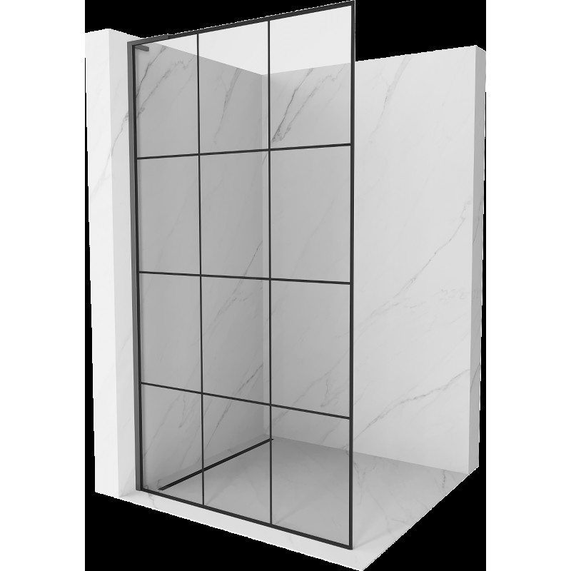 Mexen Kioto L sprchová stěna Walk-in 100 x 200 cm, černý vzor, gun metal - 800-100-103-95-77