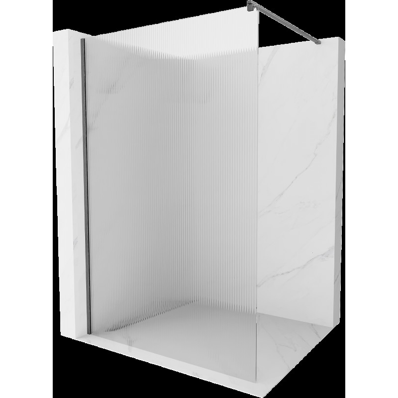 Mexen Kioto sprchová stěna Walk-in 100 x 200 cm, sklo 8 mm, broušená gun gray - 800-100-101-66-09