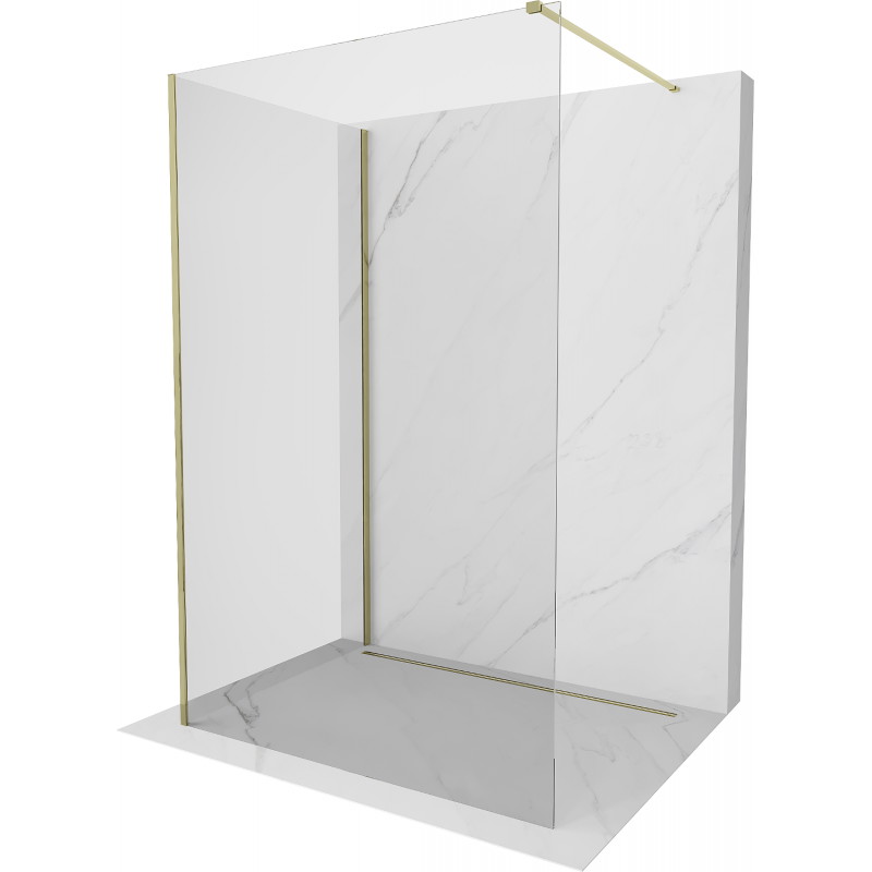 Mexen Kioto sprchová stěna Walk-in 130 x 105 cm, transparentní, zlatá - 800-130-212-50-00-105