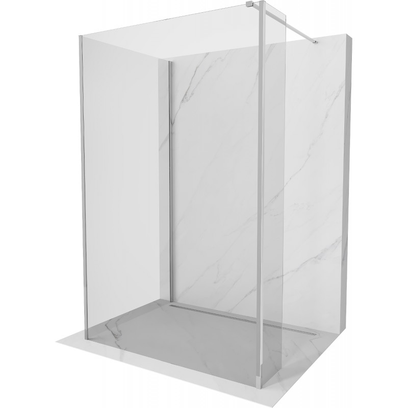 Mexen Kioto sprchová zástěna Walk-in 130 x 80 x 30 cm, transparentní, chrom - 800-130-080-221-01-00-030