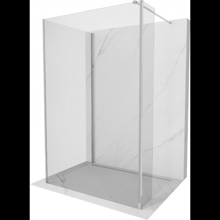 Mexen Kioto sprchová zástěna Walk-in 130 x 80 x 30 cm, transparentní, chrom - 800-130-080-221-01-00-030