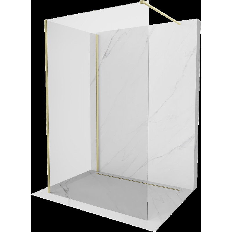 Mexen Kioto sprchová stěna Walk-in 130 x 75 cm, transparentní, zlatá kartáčovaná - 800-130-212-55-00-075