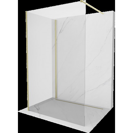 Mexen Kioto sprchová stěna Walk-in 130 x 80 cm, transparentní, kartáčovaný zlatý - 800-130-212-55-00-080