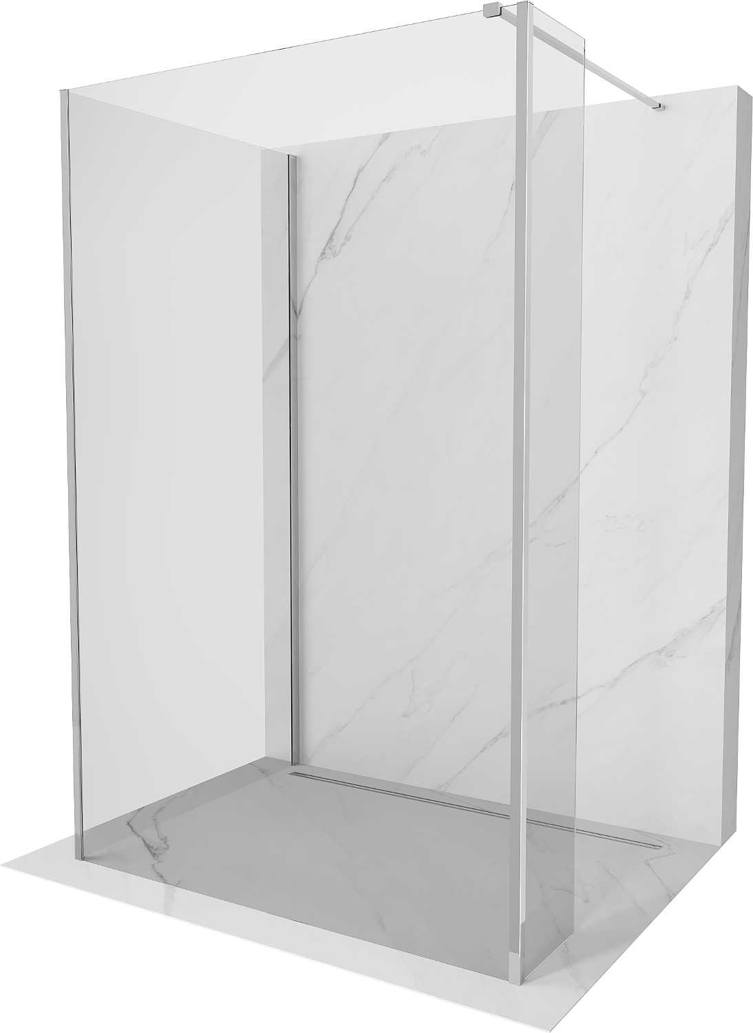 Mexen Kioto sprchová stěna Walk-in 90 x 85 x 40 cm, průhledná, chrom - 800-090-085-221-01-00-040