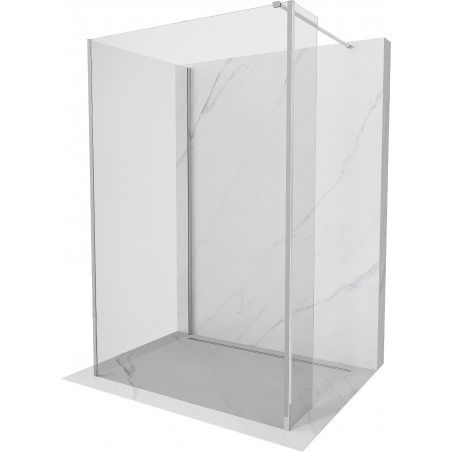 Mexen Kioto sprchová stěna Walk-in 125 x 90 x 40 cm, průhledná, chrom - 800-125-090-221-01-00-040