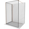 Mexen Kioto sprchová zástěna Walk-in 130 x 70 cm, černý vzor, růžové zlato - 800-130-212-60-70-070