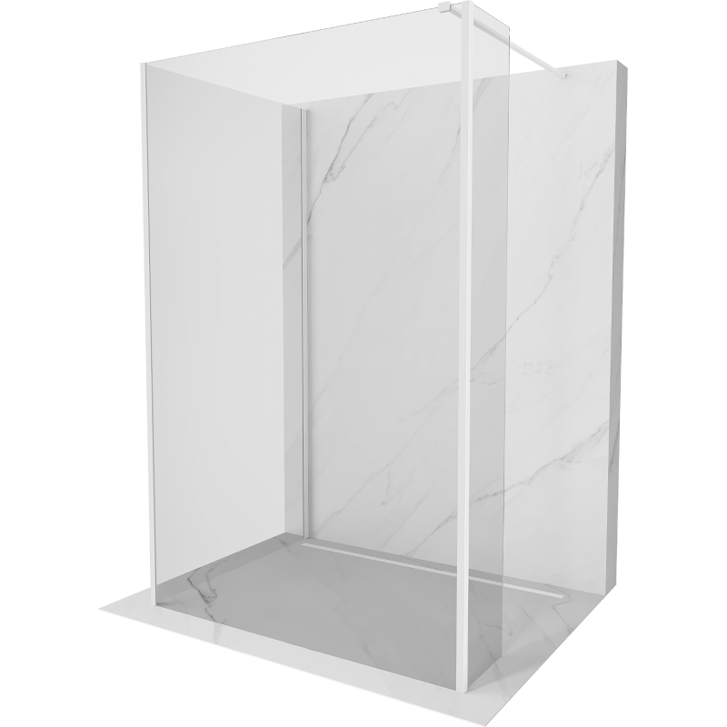 Mexen Kioto sprchová zástěna Walk-in 130 x 115 x 30 cm, transparentní, bílá - 800-130-115-221-20-00-030