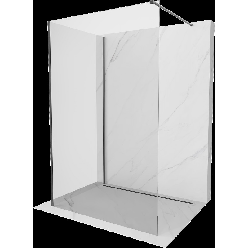 Mexen Kioto sprchová stěna Walk-in 135 x 70 cm, transparentní, kartáčovaný gun gray - 800-135-212-66-00-070