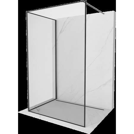 Mexen Kioto sprchová stěna Walk-in 140 x 120 cm, černý vzor, gun gray kartáčovaný - 800-140-212-66-70-120