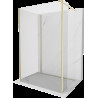 Mexen Kioto sprchová stěna Walk-in 130 x 90 x 30 cm, transparentní, zlatý kartáč - 800-130-090-221-55-00-030