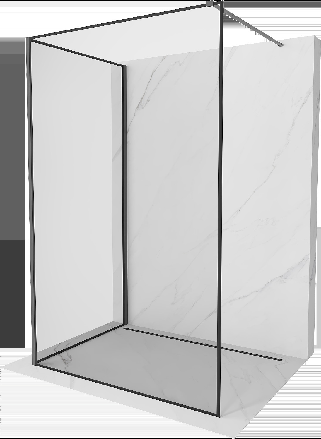 Mexen Kioto sprchová stěna Walk-in 110 x 80 cm, černý vzor, gun metal - 800-110-212-95-70-080