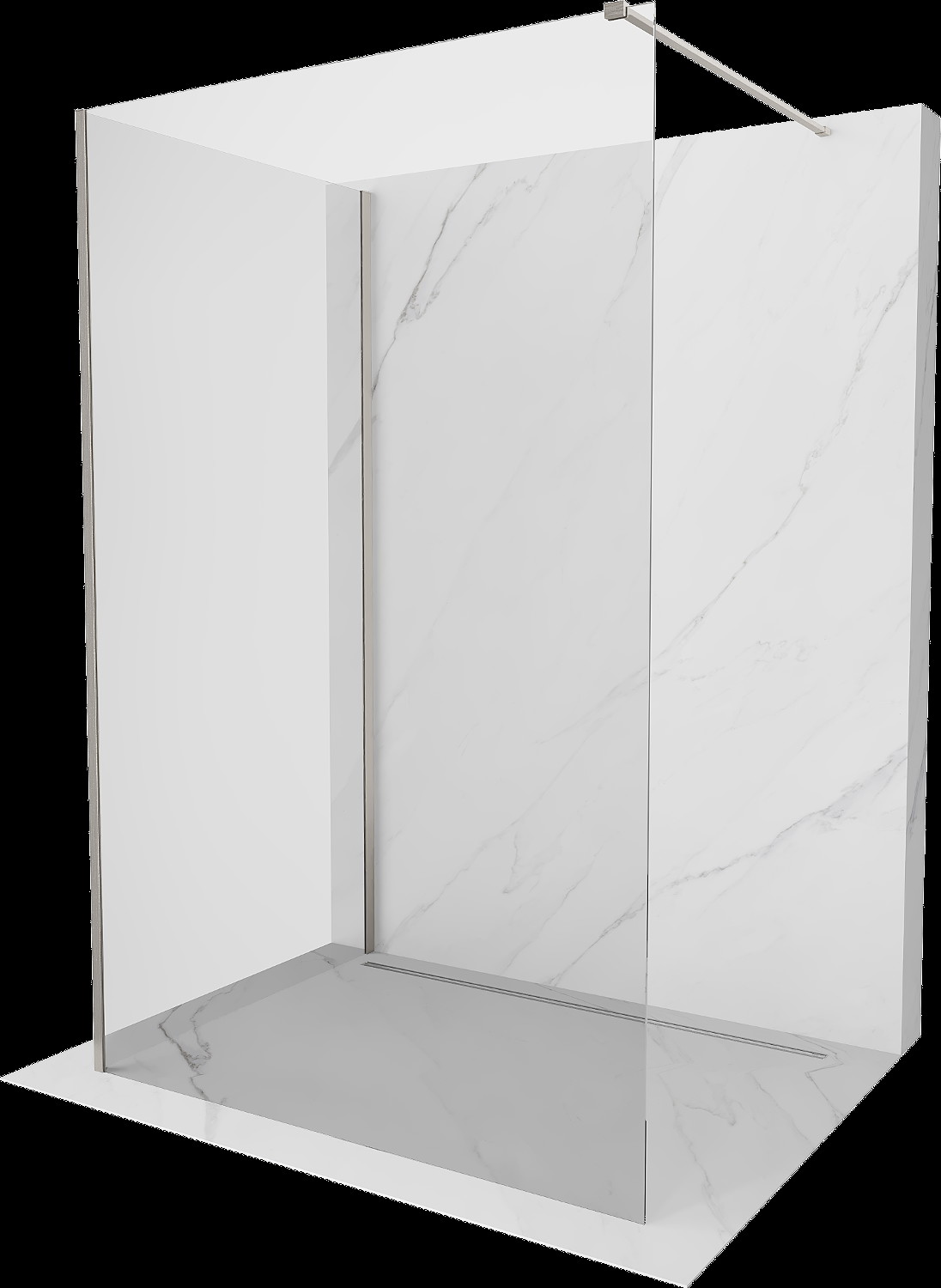 Mexen Kioto sprchová zástěna Walk-in 140 x 95 cm, transparentní, broušený nikl - 800-140-212-97-00-095