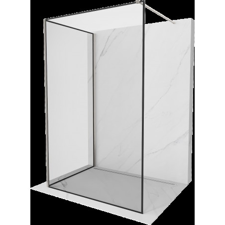 Mexen Kioto sprchová stěna Walk-in 130 x 70 cm, černý vzor, kartáčovaný nikl - 800-130-212-97-70-070