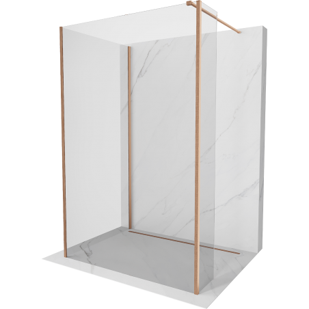 Mexen Kioto sprchová stěna Walk-in 120 x 80 x 30 cm, transparentní, kartáčovaný měď - 800-120-080-221-65-00-030