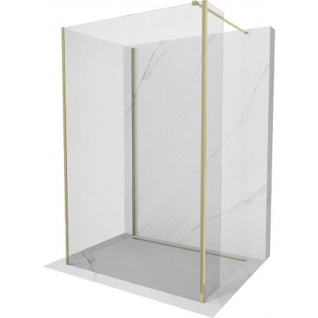 Mexen Kioto sprchová stěna Walk-in 120 x 70 x 30 cm, transparentní, zlatá - 800-120-070-221-50-00-030