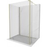 Mexen Kioto zástěna sprchová Walk-in 130 x 105 x 30 cm, transparentní, zlatá - 800-130-105-221-50-00-030