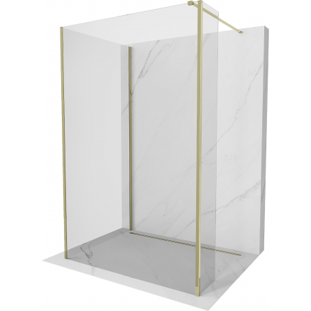 Mexen Kioto sprchová stěna Walk-in 125 x 110 x 30 cm, transparentní, zlatá - 800-125-110-221-50-00-030