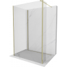 Mexen Kioto sprchová stěna Walk-in 130 x 110 x 30 cm, transparentní, zlatá - 800-130-110-221-50-00-030