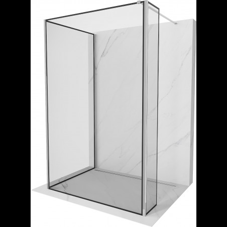 Mexen Kioto sprchová stěna Walk-in 90 x 80 x 30 cm, černý vzor, chrom - 800-090-080-221-01-70-030