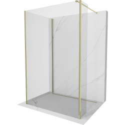 Mexen Kioto sprchová stěna Walk-in 140 x 80 x 40 cm, transparentní, zlatá - 800-140-080-221-50-00-040