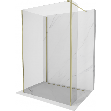 Mexen Kioto sprchová stěna Walk-in 90 x 90 x 40 cm, transparentní, zlatá - 800-090-090-221-50-00-040