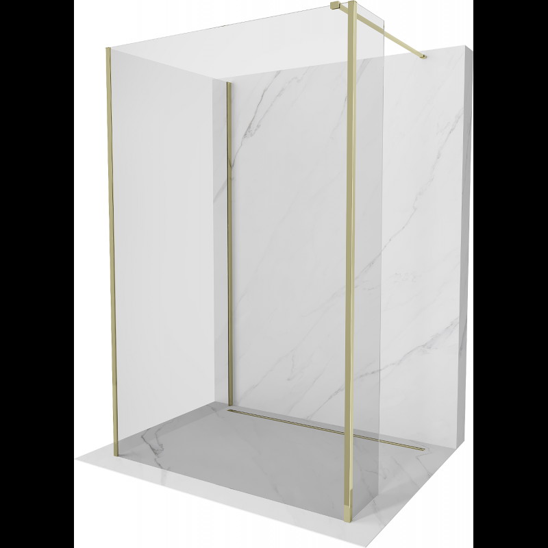 Mexen Kioto sprchová stěna Walk-in 140 x 105 x 40 cm, transparentní, zlatá - 800-140-105-221-50-00-040