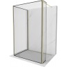 Mexen Kioto sprchová stěna Walk-in 130 x 110 x 30 cm, černý vzor, zlatá - 800-130-110-221-50-70-030