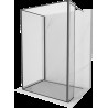 Mexen Kioto sprchová stěna Walk-in 120 x 70 x 30 cm, černý vzor, gun gray kartáčovaný - 800-120-070-221-66-70-030