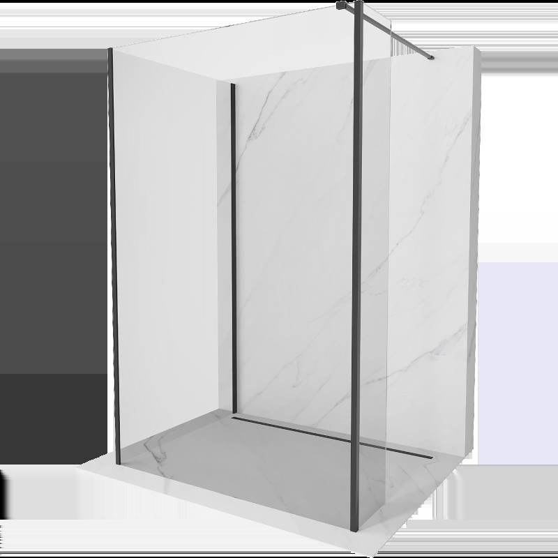 Mexen Kioto sprchová stěna Walk-in 95 x 90 x 30 cm, transparentní, černá - 800-095-090-221-70-00-030